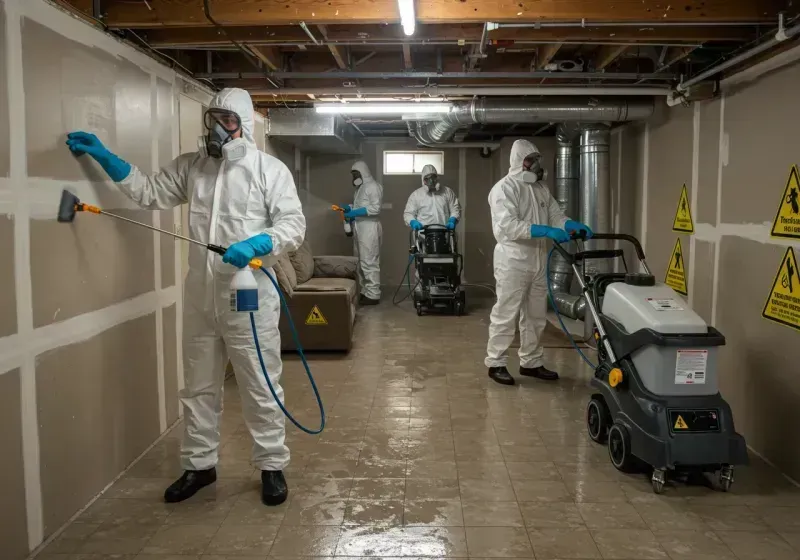 Basement Moisture Removal and Structural Drying process in Elmira, NY